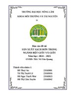 Báo cáo Đề tài sản xuất sạch hơn trong ngành bột giấy và giấy