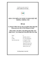 Báo cáo môn an toàn và bảo mật hệ thống thông tin Đề tài lý thuyết phân tích tác hại của phần mềm tống tiền (ransomware) Đối với hệ thống tài chính