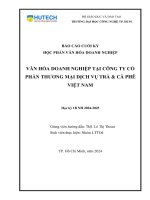 Văn hóa doanh nghiệp tại công ty cổ phần thương mại dịch vụ trà & cà phê việt nam