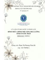 Lý luận về nhà nước và pháp luật hình thức chính thể cộng hoà lưỡng tính Ở nước pháp