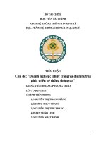 Tiểu luận chủ Đề “doanh nghiệp thực trạng và Định hướng phát triển hệ thống thông tin”