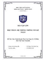 Đề tài chu trình doanh thu của công ty cổ phần sữa việt nam vinamilk