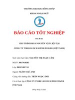 Báo cáo tốt nghiệp tên Đề tài chu trình mua nguyên vật liệu tại công ty tnhh leoch super power (việt nam)