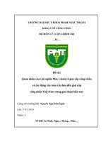 Quan Điểm của chủ nghĩa mác lênin về giai cấp công nhân và tác Động của toàn cầu hóa Đến giai cấp công nhân việt nam trong giai Đoạn hiện nay