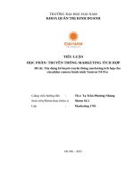 Đề tài xây dựng kế hoạch truyền thông marketing tích hợp cho sản phẩm camera hành trình vantrue n4 pro