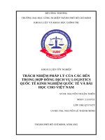 IUH - KLTN - TRÁCH NHIỆM PHÁP LÝ CỦA CÁC BÊN TRONG HỢP ĐỒNG DỊCH VỤ LOGISTICS QUỐC TẾ KINH NGHIỆM QUỐC TẾ VÀ BÀI HỌC CHO VIỆT NAM