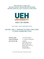 Phát triển bền vững chủ Đề 2 sdg 2 – Đảm bảo an ninh lương thực và nông nghiệp bền vững