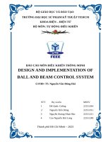 Báo cáo môn Điều khiển thông minh design and implementation of ball and beam control system