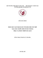 Phát huy giá trị di sản văn hóa phi vật thể tại làng nghề gốm sứ bát tràng phục vụ phát triển du lịch