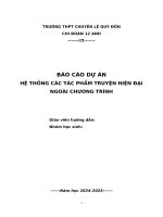 Báo cáo dự Án hệ thống các tác phẩm truyện hiện Đại ngoài chương trình