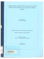000041372 UNDERSTANDING AND APPLYING OF FINANCIAL PRICING MODELS OF INVESTORS IN VIETNAMESE SECURITIES MARKET HIỂU BIẾT VÀ ỨNG DỤNG CÁC MÔ HÌNH ĐỊNH GIÁ TÀI CHÍNH CỦA NHÀ ĐẦU TƯ TRÊN THỊ TRƯỜNG CHỨNG KHOÁN VIỆT NAM