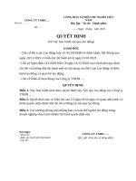 Quyết định Ban hành Nội quy lao động