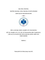 Nghiên cứu các yếu tố Ảnh hưởng Đến Ý Định mua lặp lại của người tiêu dùng khi mua hàng trên sàn tmđt shopee