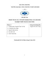 Đề tài phân tích các vấn Đề marketing của doanh nghiệp thời trang routine