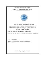 Báo cáo đồ án Mạch nghịch lưu 1 pha trong bộ lưu trữ Điện (ups)Đồ án điện tử công suất