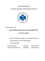 Báo cáo tiểu luận thu nhận, tinh sạch chondroitin và Ứng dụng
