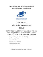Phân tích và Đề xuất giải pháp tối Ưu cho hoạt Động logistics của tổng công ty cổ phần bưu chính viettel