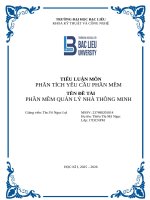 Tiểu luận môn phân tích yêu cầu phần mềm tên Đề tài phần mềm quản lý nhà thông minh