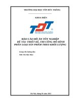 Đề tài thiết kế, thi công mô hình phân loại sản phẩm theo khối lượng