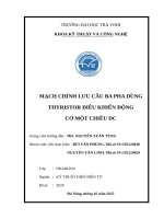 Mạch chỉnh lưu cầu ba pha dùng thyristor Điều khiển Động cơ một chiều DC