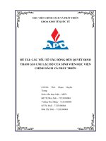 Đề tài các yếu tố tác Động Đến quyết Định tham gia câu lạc bộ của sinh viên học viện chính sách và phát triển