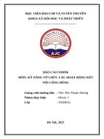 Báo cáo nhóm môn kỹ năng tổ chức các hoạt Động kết nối cộng Đồng