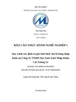 Quy trình xác Định trị giá tính thuế cho lô hàng nhập khẩu tại công ty tnhh sản xuất xuất nhập khẩu cát tường vy