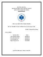 Tiểu luận môn công nghệ chế biến Đề tài tìm hiểu về quy trình sản xuất sữa Đậu nành