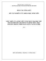 Góc nhìn của sinh viên năm nhất Đại học mở thành phố hồ chí minh về hình thức học online trong thời gian giãn cách xã hội