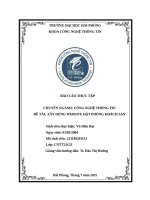 Công nghệ thông tin Đề tài xây dựng website Đặt phòng khách sạn