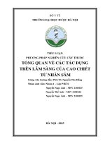 Phương pháp nghiên cứu cây thuốc tổng quan về các tác dụng trên lâm sàng của cao chiết từ nhân sâm