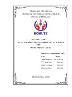 Tiểu luận cuối kỳ Đề tài Ý nghĩa và tầm quan trọng của tư duy phản biện