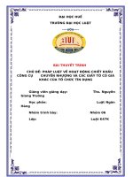 Chủ Đề pháp luật về hoạt Động chiết khấu công cụ chuyển nhượng và các giấy tờ có giá khác của tổ chức tín dụng