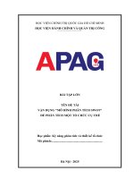 Vận dụng mô hình phân tíchswot Để phân tích một tổ chức cụthể