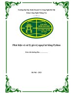 Phát hiện và xử lý giá trị ngoại lai bằng python