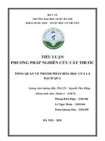 Tiểu luận phương pháp nghiên cứu cây thuốc tổng quan về thành phần hóa học của lá bạch quả