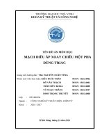 Báo cáo đồ án Mạch Điều Áp xoay chiều một pha dùng triac