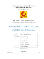 Phân tích Đặc tả các yêu cầu website thecoffeehouse com