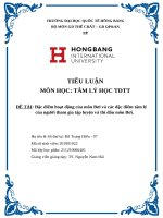 Đề tài Đặc Điểm hoạt Động của môn bơi và các Đặc Điểm tâm lý của người tham gia tập luyện và thi Đấu môn bơi