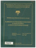 000029259 ÉLABORATION D'UN CHƯƠNG TRÌNH D'ENSEIGNEMENT DU FRANÇAIS GÉNÉRAL À L'INSTITUT POLYTECHNIQUE DE HANOÏ