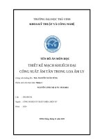 Mạch khuếch Đại Âm tần trong loa Âm lyBáo cáo đồ án mạch khuếch Đại âm tần trong loa âm ly Đồ án điện tử công suất
