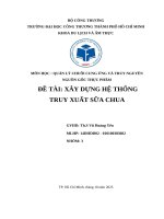 Đề tài xây dựng hệ thống truy xuất sữa chua
