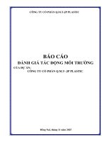 Báo cáo Đánh giá tác Động môi trường dự Án công ty cổ phần q m t jp plastics