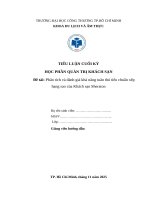 Đề tài phân tích và Đánh giá khả năng tuân thủ tiêu chuẩn xếp hạng sao của khách sạn sheraton