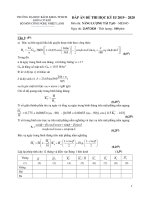 BKA - ĐÁP ÁN ĐỀ THI HỌC KỲ II - NĂNG LƯỢNG TÁI TẠO - 21/07/2020