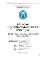 Báo cáo học phần matlab và Ứng dụng Đề tài Điều khiển Động cơ dc với bộ Điều khiển pid