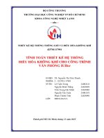 IUH - THIẾT KẾ HỆ THỐNG THÔNG GIÓ VÀ ĐIỀU HÒA KHÔNG KHÍ - TÍNH TOÁN THIẾT KẾ HỆ THỐNG ĐIỀU HÒA KHÔNG KHÍ CHO CÔNG TRÌNH
VĂN PHÒNG IUHer