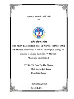 Đề bài  tìm hiểu cơ cấu tổ chức và các bộ phận buồng, Ăn