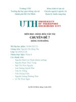 Môn học hàng hóa vận tải chuyên Đề 7 hàng tươi sống