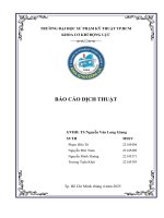 Báo cáo dịch thuật the automotive service industry ngành dịch vụ Ô tô